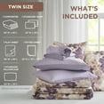 thumbnail image 6 of Regency Heights Twin Comforter Set with Sheets, Bed in A Bag for College Dorm Room with Diamond Printed Bed Sheet Set, 5 Piece Botanical Bedding Comforter Set, Taupe, 6 of 8