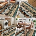 thumbnail image 6 of Dog Paws Printed Area Rugs 3x5 for Living Room, Vintage Teal Brown Wooden Farmhouse Non Slip Washable Rug Runner, Low Pile Indoor Floor Carpet Mat Bathroom Rugs for Bedroom, Kids Room, 6 of 9