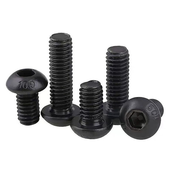 75pcs M6 X 8/12/16/20/30mm Button Head Hex Socket Cap Screws Bolts,round Head Allen Hex Drive Machine Screws Set With Hex Wrenches, 10.9 Grade Alloy S