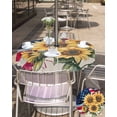 thumbnail image 5 of nqOlkjepod Sunflower Outdoor Tablecloth with Umbrella Hole & Zipper, Red Navy Blue American Flag Yellow Flowers Round Table Cover 54 Inch, Dining Waterproof Table Cloth Protector for Patio/Party, 5 of 7