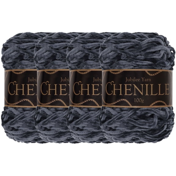 JubileeYarn Chenille Yarn - 100g/skein Worsted Polyester - Cabernet Sauvignon - 4 Cakes