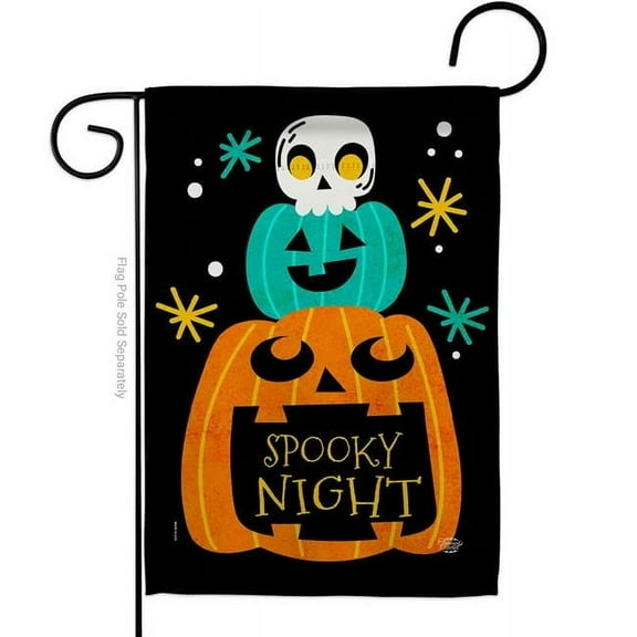 Ornament Collection G192663-BO 13 x 18.5 in. Spooky Night Garden Flag with Fall Halloween Double-Sided Decorative Vertical Flags House Decoration Banner Yard Gift