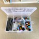 thumbnail image 4 of Caja organizadora de plástico con 6 rejillas, paquete de 4, contenedor de almacenamiento para joyería pequeña, aparejos de pesca, pendientes, cuentas de diamantes de imitación, arte DIY, 4 of 5