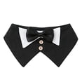 thumbnail image 2 of Formal Dog Tuxedo Bandana, 1 PCS Dog Tuxedo Cotton Bandana Dog Wedding Collar with Bow Tie and Neck Tie for Dogs, Black L, 2 of 4