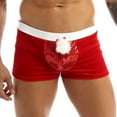 thumbnail image 2 of ZDHOOR Mens Santa Claus Costume Christmas Flannel Boxer Shorts Red-C 3XL, 2 of 7
