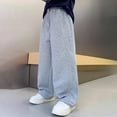 thumbnail image 2 of Xudanell Boys Baggy Sweatpants Straight Leg Open Bottom Casual Sweat Pants Elastic Waist Joggers Pants with Pockets Fall Winter (9-10 Years, Grey), 2 of 9