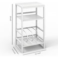 thumbnail image 3 of Record Player Stand with Album Storage - White End Table for Living Room, 3 of 7