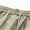 thumbnail image 4 of Big & Tall Hiking Cargo Shorts Zipper Wide Leg Mens Bermuda Shorts Quick Dry Outdoor Drawstring Summer Pants Khaki, 2XL, 4 of 7