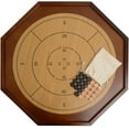 thumbnail image 1 of Tradeopia 2-in-1 Brown Wood Crokinole Board Game Set, Flip the Board to Play Chess or Checkers, 1 of 7