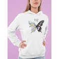 thumbnail image 2 of Free To Fly Butterfly Daisy Hoodie Women -Image by Shutterstock, Female Large, 2 of 4