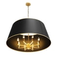 thumbnail image 5 of Aiwen Matte Black Drum Pendant Light 8-Light Industrial Ceiling Light Fixture Kitchen Island Chandelier, 5 of 10
