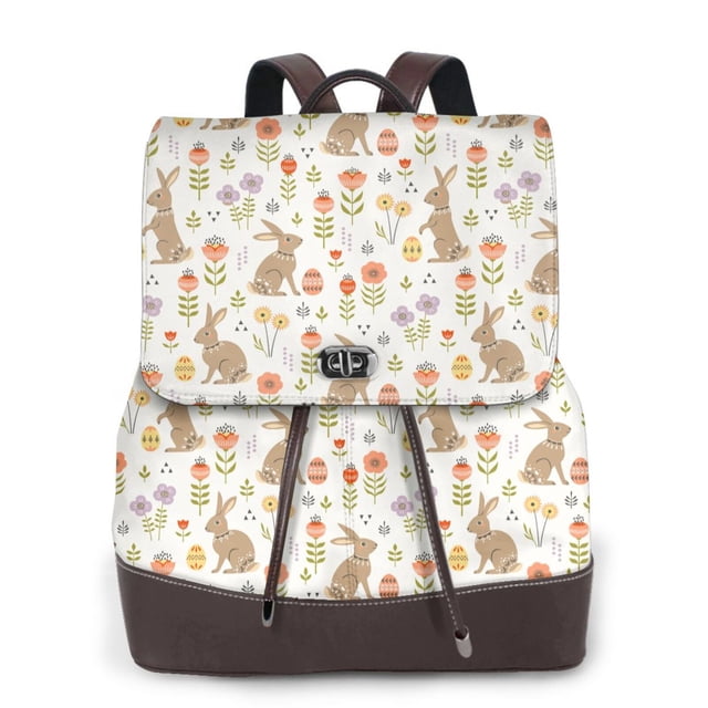 Disketp Happy Easter Mochila de Cuero para Mujer, Bolso de Espalda Antirrobo con Estilo para Viaje, Trabajo y Uso Diario