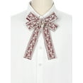 thumbnail image 4 of INSPIRE CHIC Women's Ribbon Lace Brooch Bow Vintage Tie Pin Clip Bow Ties One Size Burgundy, 4 of 5
