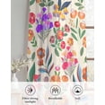 thumbnail image 6 of Watercolor Floral Sheer Curtains 54 Inch Length 2 Panels Set for Living Room/Bedroom, Retro Botanical Flowers Leaves Spring Beige Kitchen Curtains Grommet Curtains Window Treatments 42"x54"x2, 6 of 7