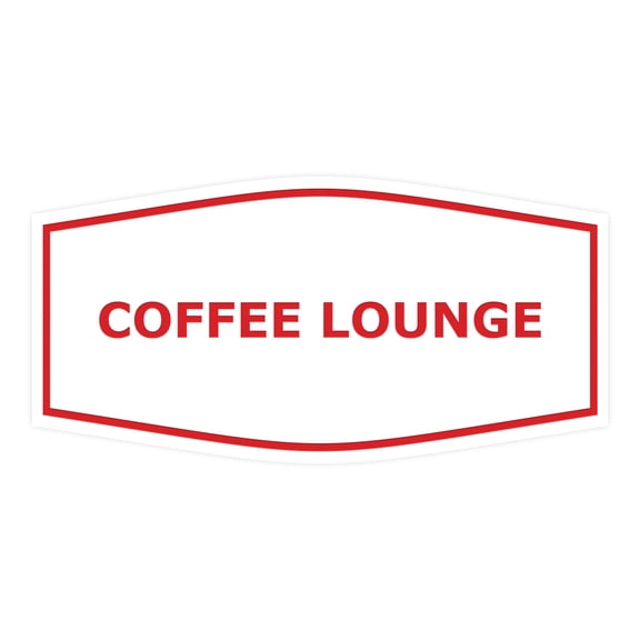 Signs ByLITA Fancy Coffee Lounge Sign (White/Red) - Large
