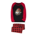thumbnail image 2 of Mifsaly Christmas Family Pajamas Matching Sets 2025 Xmas Santa Print Raglan Long Sleeve Sleepwear Merry Bright Crewneck Patchwork Nightwear Plaid Long Pants with Pockets Festival Party Funny Outfits, 2 of 4