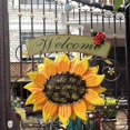 thumbnail image 2 of 2023 Hot Metal Sunflower Welcome Sign for Front Door, Kitchen, Porch Decorations, 31*27cm, 2 of 5
