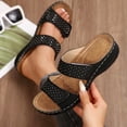 thumbnail image 2 of CAIXIA Women Sandals Women's Hook and Loop Strap Casual Sandals with Mid Heel Comfortable Walking Footwear for Ladies and Girls, 2 of 8