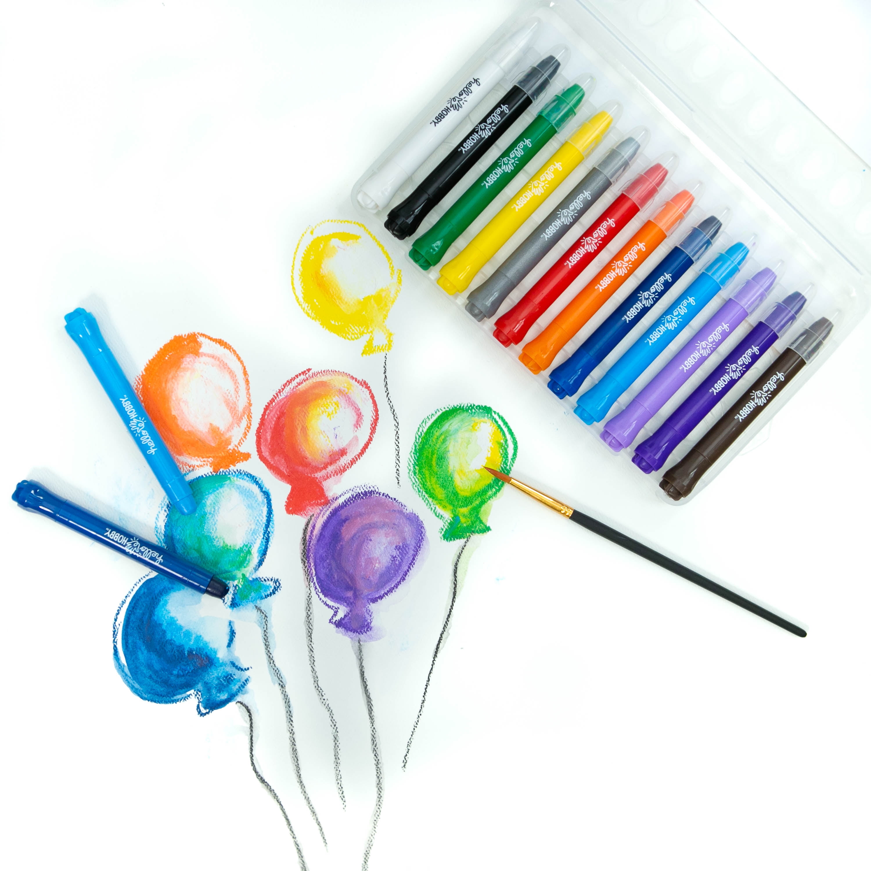Hello Hobby Gel Pens Set, Multicolor, 12 Piece 