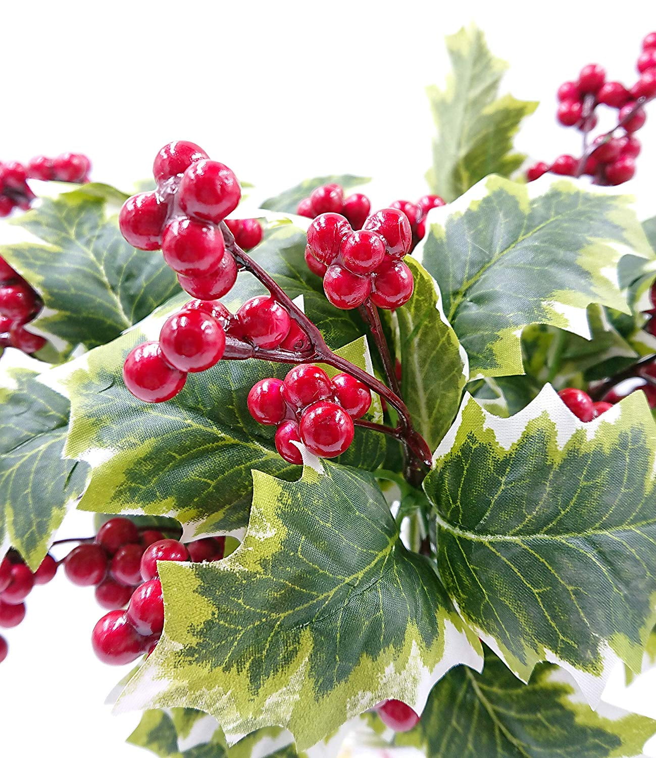 YHDSN 12 Pcs Artificial Christmas Red Berry Picks Holly Berries Flower Stem  Needles Branches Fake Greenery Floral Picks Arrangements for Xmas Wreath