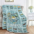 thumbnail image 3 of Shark Gifts - Just a Girl Who Loves Sharks Blanket for Kids Boys Girls Shark Lovers - Types of Sharks Plush Cozy Flannel Cute Animal Educational Throw Sheet Decor for Couch Daycare Nap Car - 50" X 40", 3 of 6