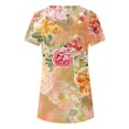 thumbnail image 4 of Fiudx Ofertas de La Semana Blusa Casual de Manga Corta con Estampado de Botones y Cuello Redondo para Mujer, 4 of 5