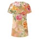 thumbnail image 3 of Blusas de Manga Corta para las Mujeres Botón Impreso Cuello Redondo Top Casual, Blusas para las Mujeres Casual, 3 of 5