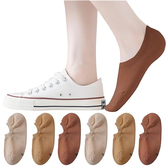 Eryueer Jormatt No Show Socks Women Cotton Low Cut Flat Boat Liner Socks Non Slip 12 Pairs 6 Pairs