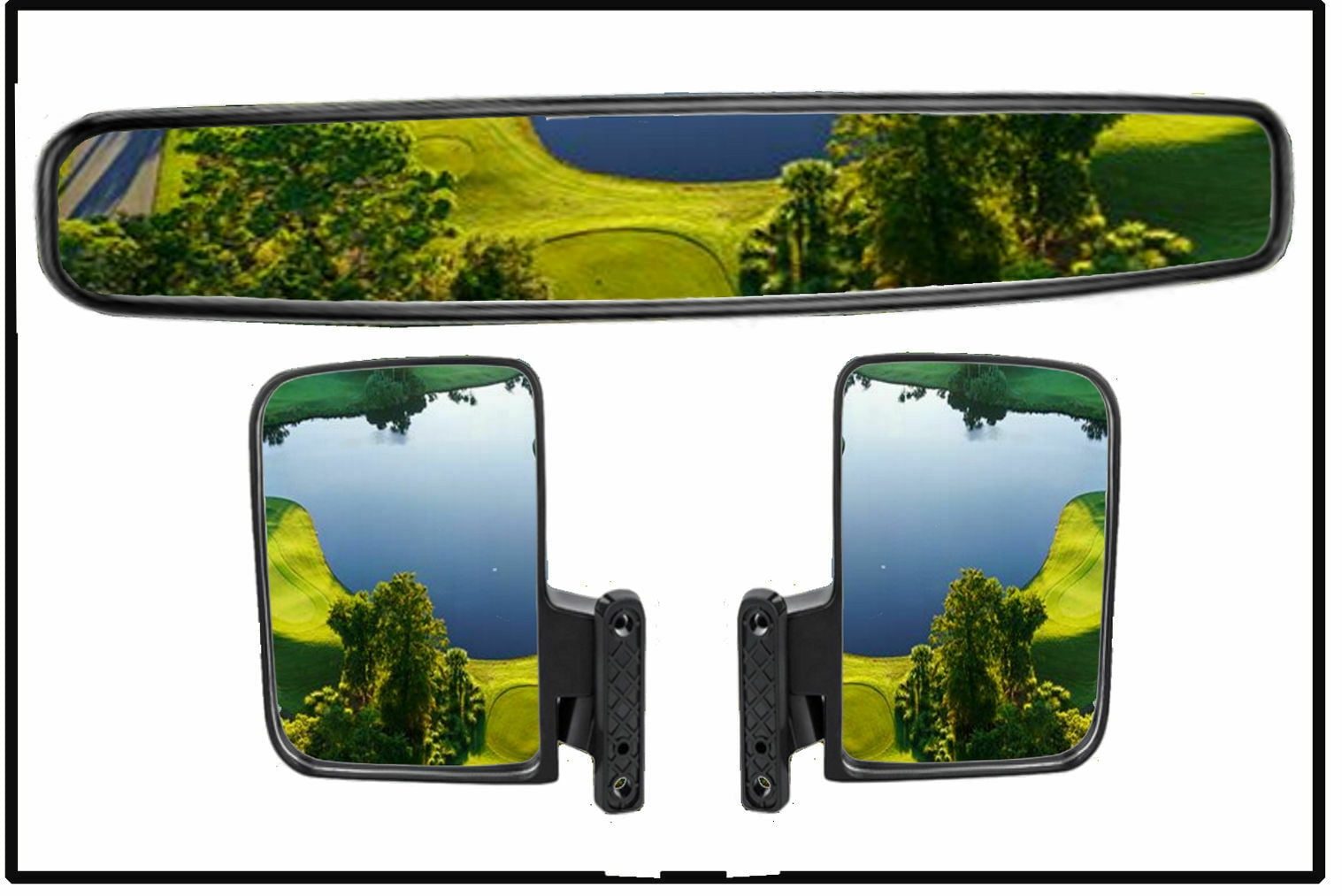 Golf Cart Mirrors Rear View Folding Side Mirrors for Club Car EZGO