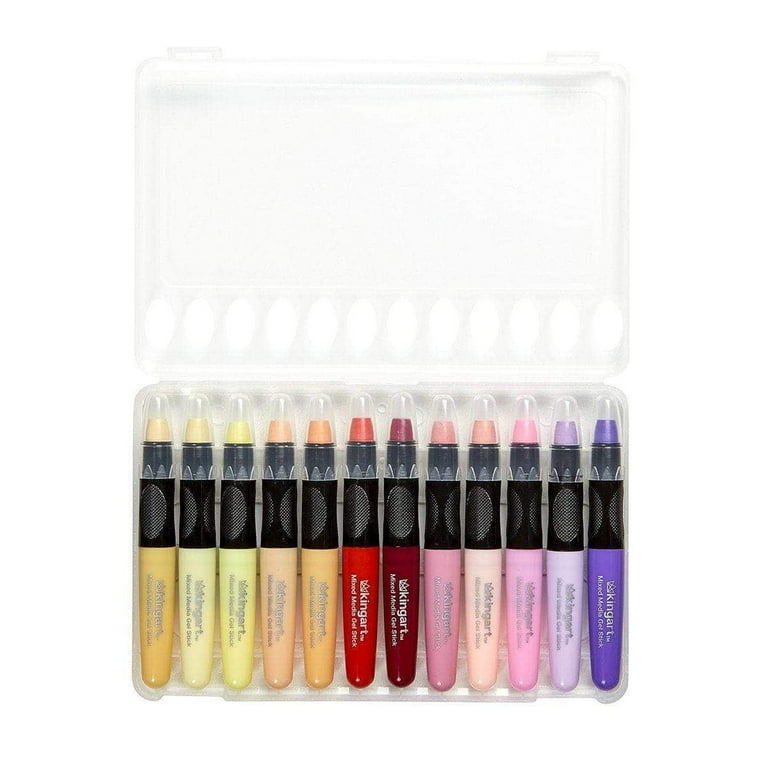 Kingart Gel Stick Artist Crayons, 24 Unique Pastel Colors, Smooth