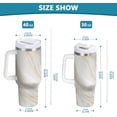 thumbnail image 2 of Gobelet de 40 oz avec Poignée, Couvercle et Paille, Gobelet d'Eau Isolé, Tasse d'Eau en Acier Inoxydable, Tasse Bouteille Réutilisable, Compatible avec Porte-Gobelet, Marbre Gris Pâle, 2 of 6