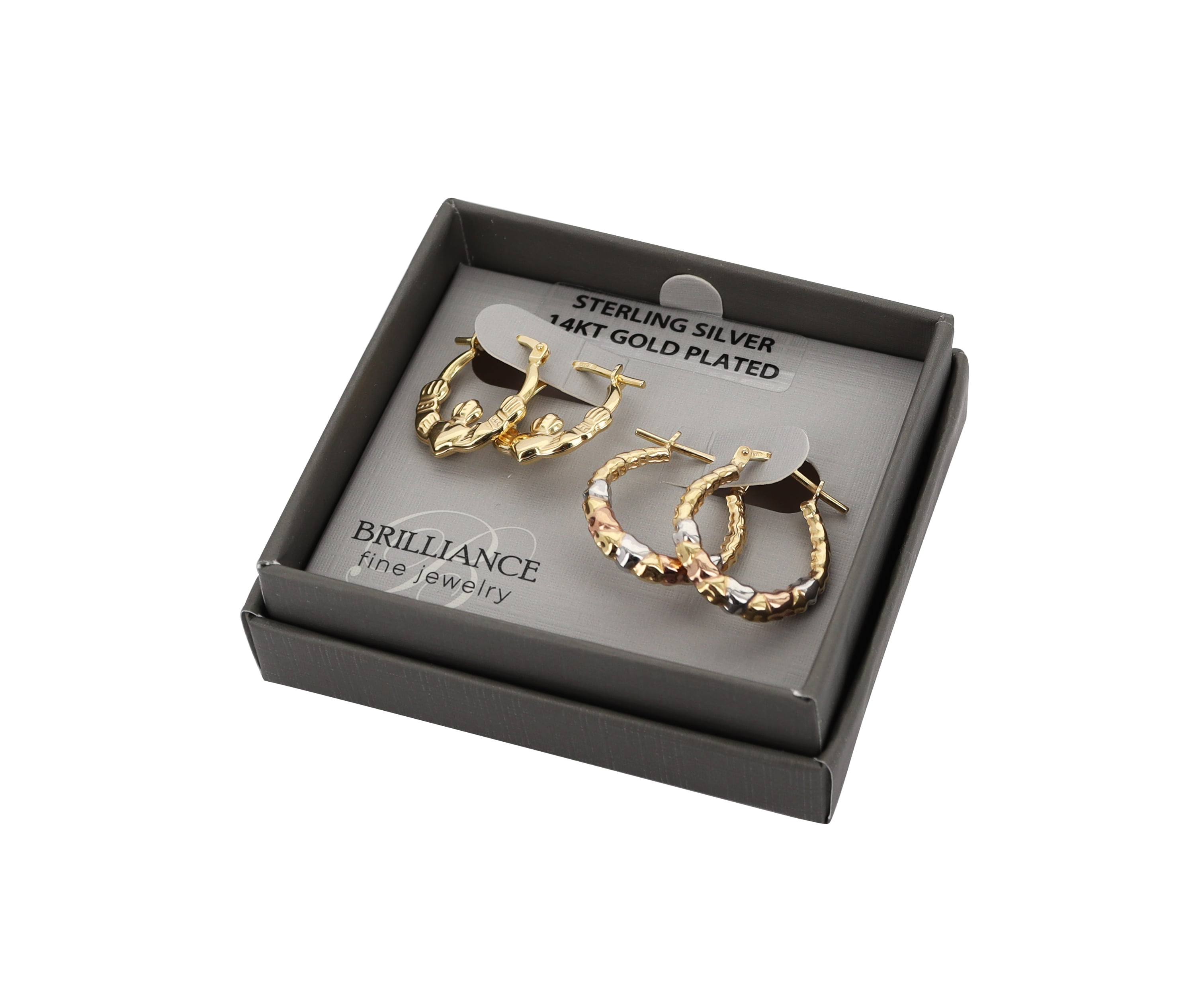 Brilliance Fine Jewelry Women s 14K Gold Plated Sterling Silver