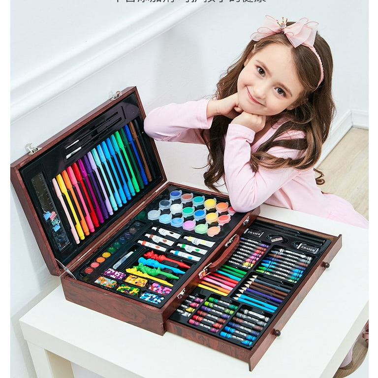 123 Pack Art Supplies Deluxe Wooden Art Set Crafts Drawing Painting Coloring Kit Art Supplies for Drawing Coloring Drawing Case Gift Box for Artist