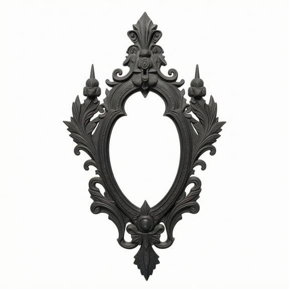 Dickly Frame Gothic Baroque Photo Display Wall Mount Plastic Ornate Scrollwork for Dramatic Entryway or Mantel Decor