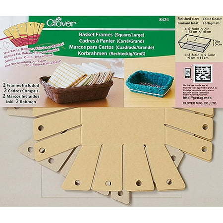 Clover 8424 2-Piece 7-Inch By 5-1/8-Inch By 2-Inch Basket Frames Large Square