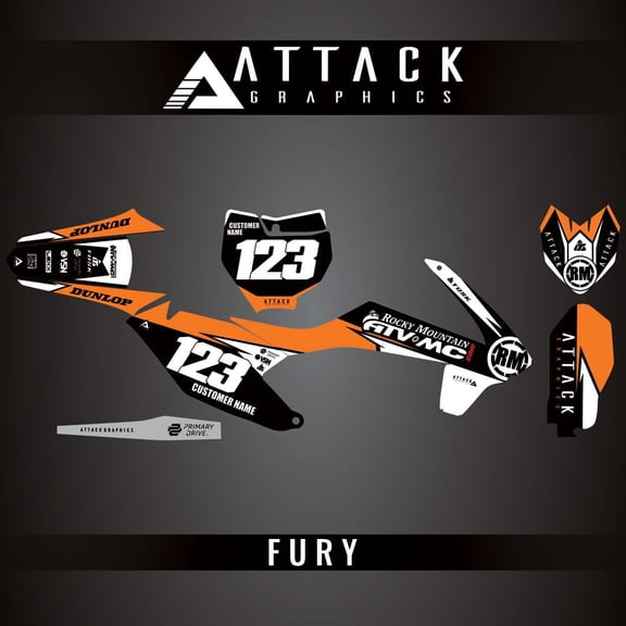 Attack Graphics Custom Fury Complete Bike Graphics Kit for KTM 85 SX 19/16 2020