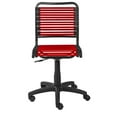 thumbnail image 2 of HomeRoots Red Flat Bungie Cord Low Back Rolling Office Chair, 2 of 5