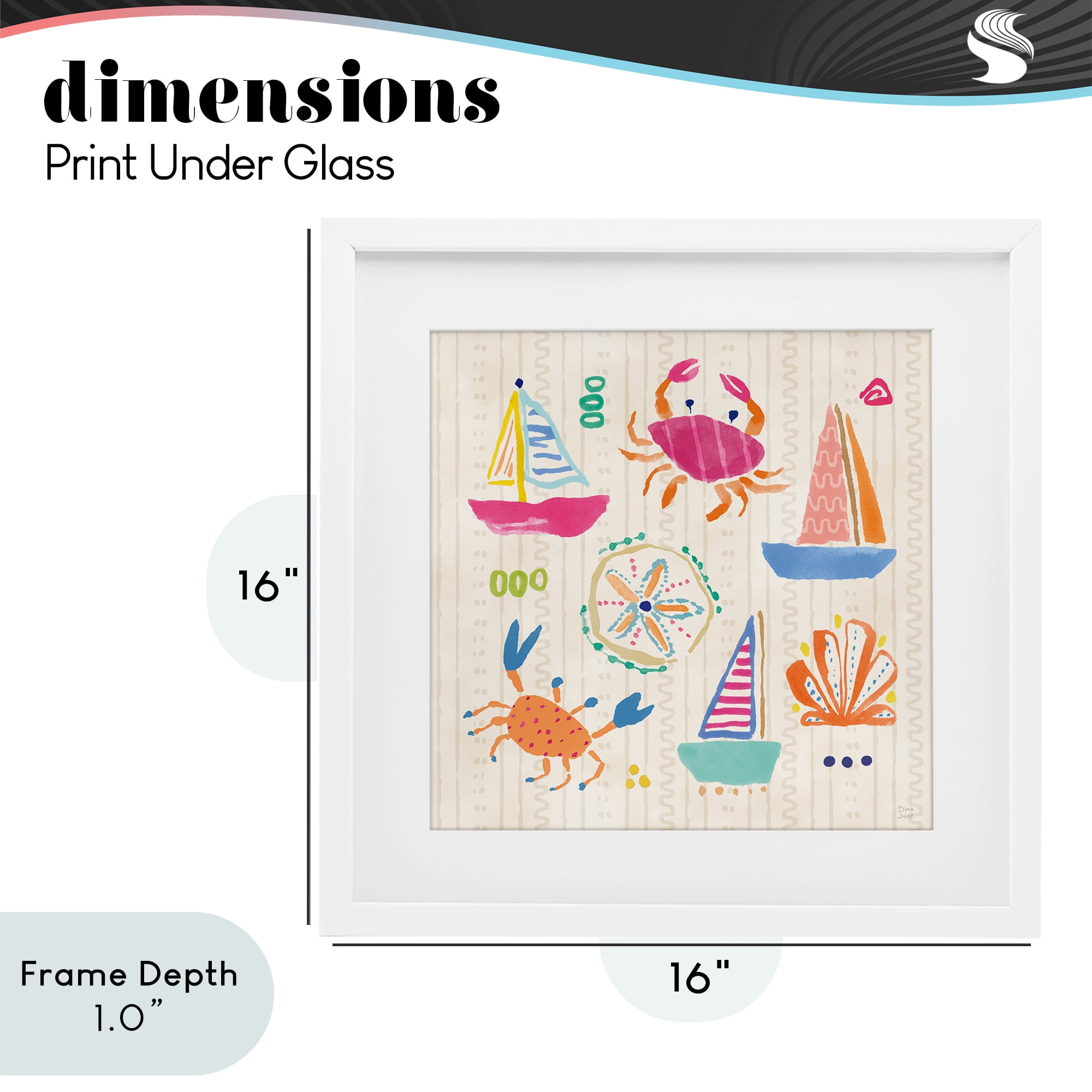 Stupell Industries Nautical Fine In The Sunshine White Framed Print Under Glass, design by Dina June