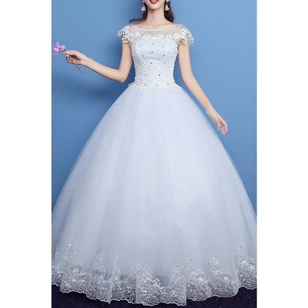 Unomatch Junior Crochet Lace Decorated Wedding Dress Walmart Com
