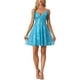 thumbnail image 1 of INSPIRE CHIC Vestido de Mujer con Brillo y Lentejuelas, Tirantes Espagueti, Espalda Descubierta, Vestido de Fiesta Mini S Azul, 1 of 6
