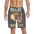 thumbnail image 6 of Funny Tacocat Cat Pizza Design Mens Pajama Pants Shorts Sleepwear Lounge Men's Pajama Bottoms Gift for Family, 6 of 7