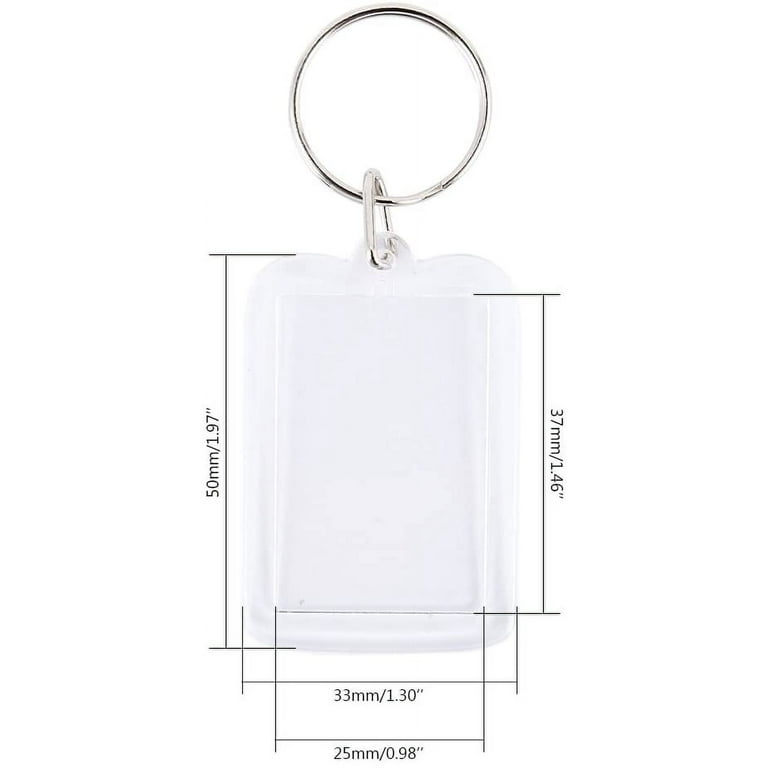 Willstar Acrylic Keychain Blanks 100pcs Clear Keychains Acrylic Blanks, Adult Unisex, Grey
