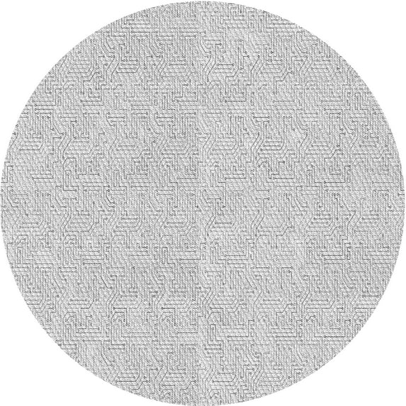 Ahgly Company Machine Washable Indoor Round Transitional Platinum Gray Area Rugs, 8' Round