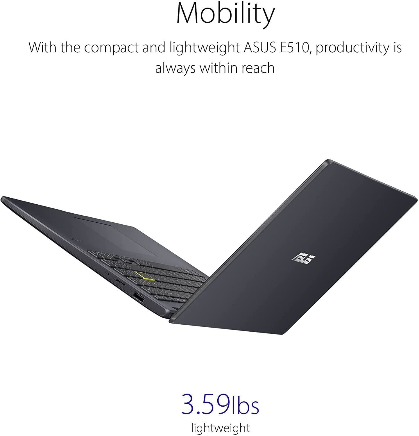 ASUS Vivobook Go 15 L510 15.6” FHD Laptop, Intel Celeron N4020 Processor, 4GB, 64GB HD