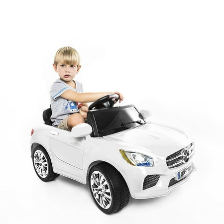 Costway 6V Kids Ride On Car RC Remote Control Battery Powered w/ LED Lights MP3 White