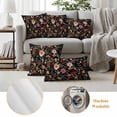 thumbnail image 5 of Watercolor Flowers Outdoor Pillow Covers 16x16 Set of 2,Waterproof Patio Throw Pillowcase Protectors,Farmhouse Floral Vintage Black Decorative Pillow Shams Cushion Covers for Seat Bed Couch Sofa, 5 of 8