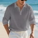 thumbnail image 5 of pstuiky manga larga para hombre, Cárdigan informal de negocios para hombre, color liso, holgado, con botones, mangas largas y cuello vuelto Tops de hombre l, 5 of 9