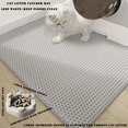 thumbnail image 4 of Boutique Cat Litter Mat, 45"x26"/35"x24"/30"x22"/24"x18" Double Layer Cat Litter Box Mat, EVA Non-Slip, Waterproof Urine Proof Cat Litter Catcher Mat, Easy Clean Scatter Control (30"x22", Black), 4 of 8