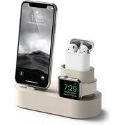 iWatch Stand Charging Dock - elago 3 in 1 iWatch Stand Compatible with AirPods 1&2, All iPhone Models, All iWatches Series, Night Stand Mode iWatch Charging Station (Classic White)