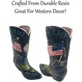 thumbnail image 5 of Urbalabs Western USA Flag Army Cowboy Boot Vase 10 Inch Black Green Military Cowboy Boot Flower Vase Decorative Cowboy Boots Vases Home Office Rustic Decor Country Living Wedding Centerpiece, 5 of 7